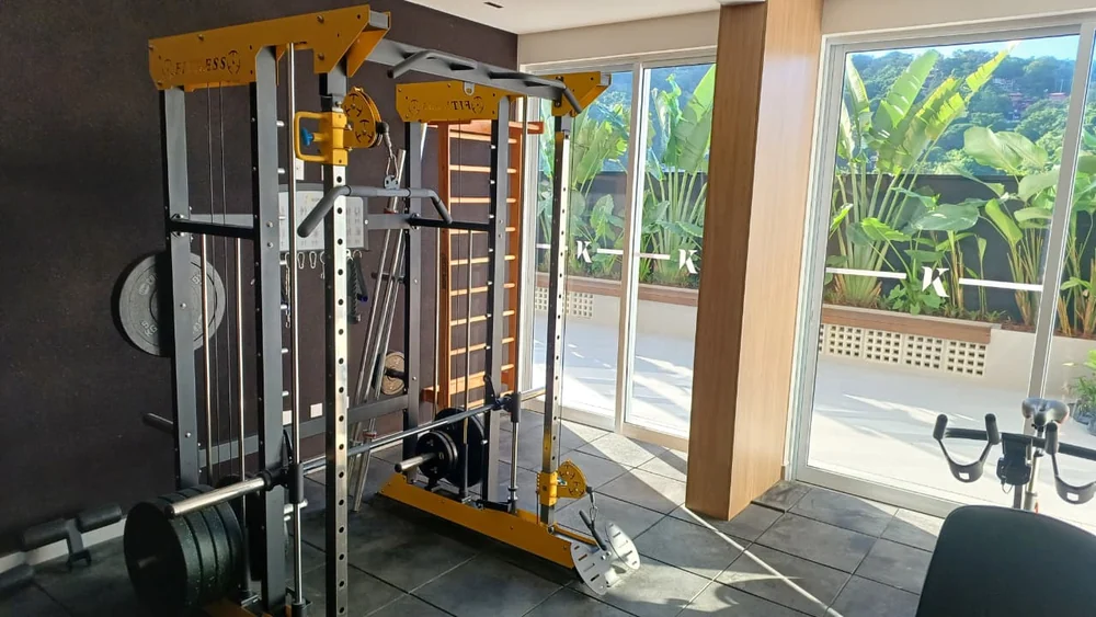 Fitness com vista para o jardim